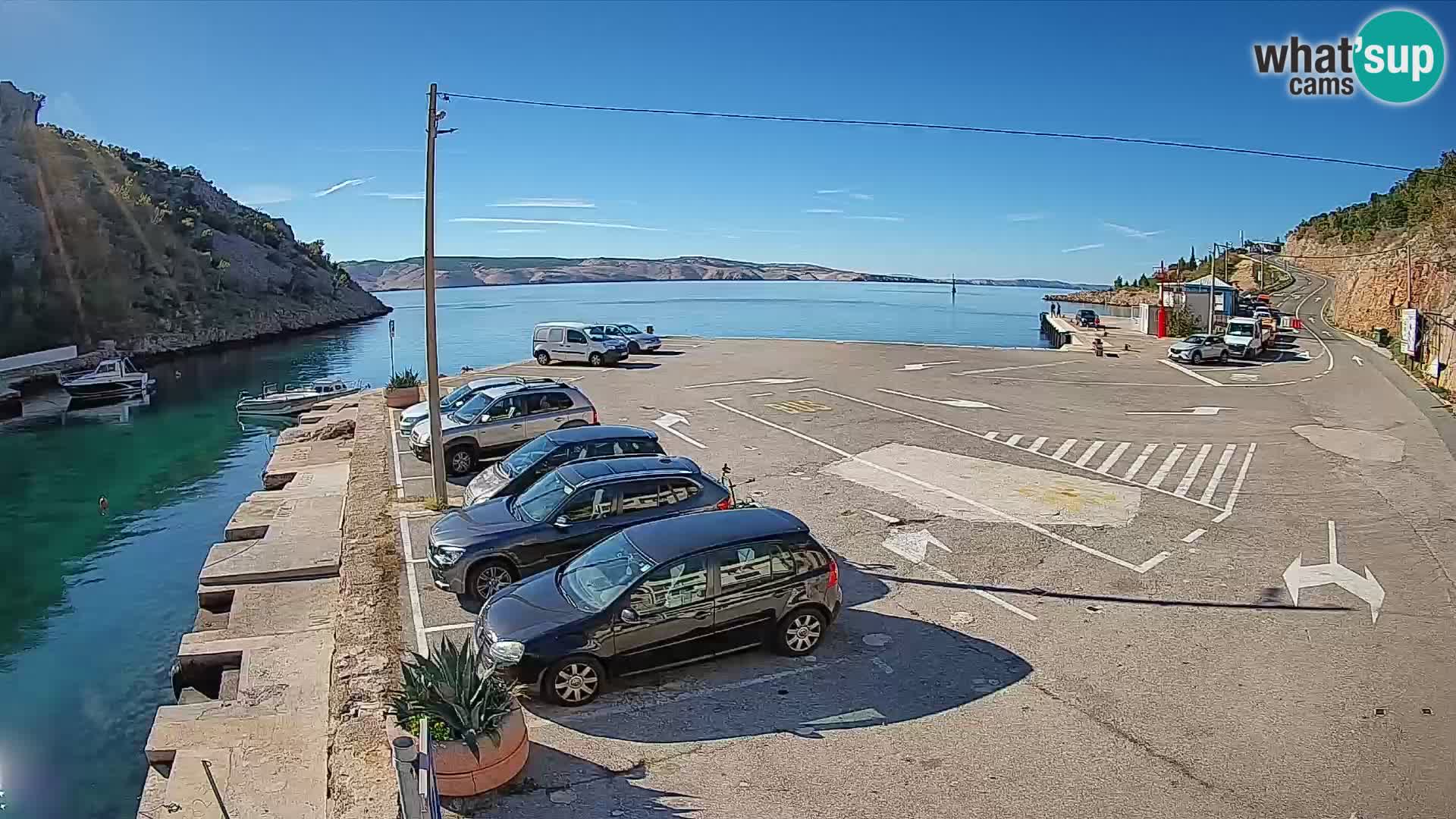 Webcam port de ferry de Prizna – vers l’île de Pag
