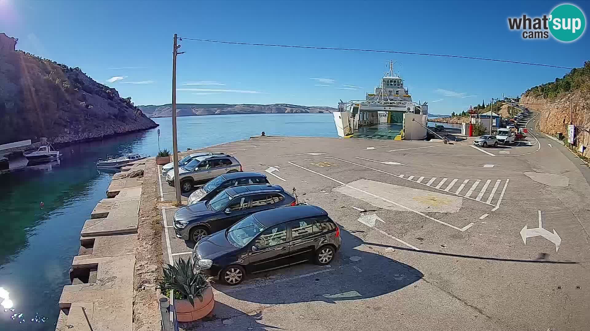 Webcam Fährhafen Prizna – zur Insel Pag