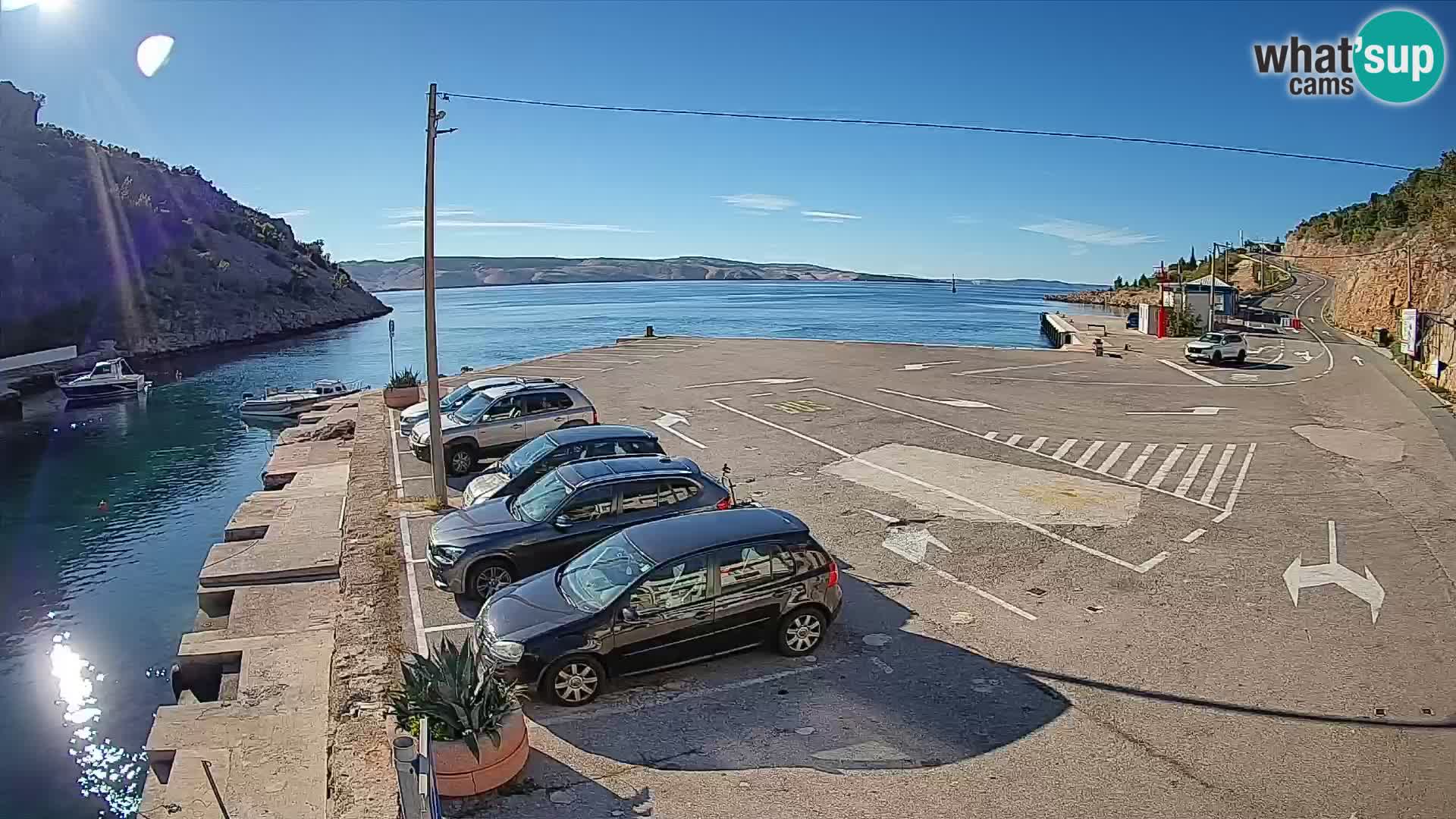 Webcam Fährhafen Prizna – zur Insel Pag