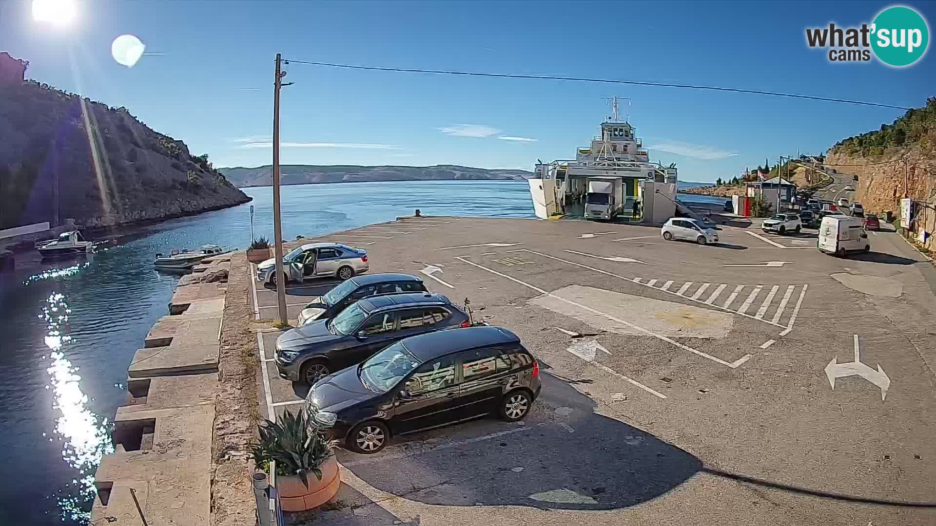 Webcam port de ferry de Prizna – vers l’île de Pag
