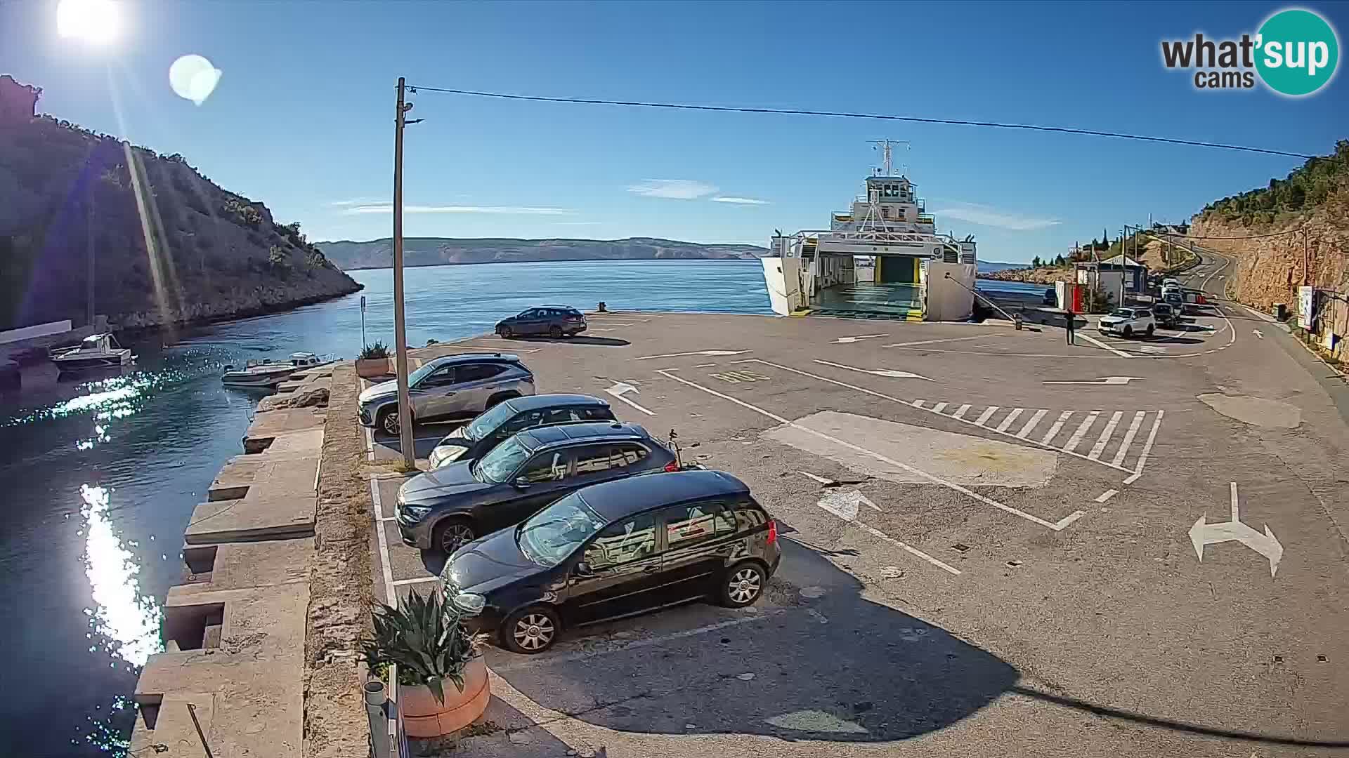 Webcam Fährhafen Prizna – zur Insel Pag