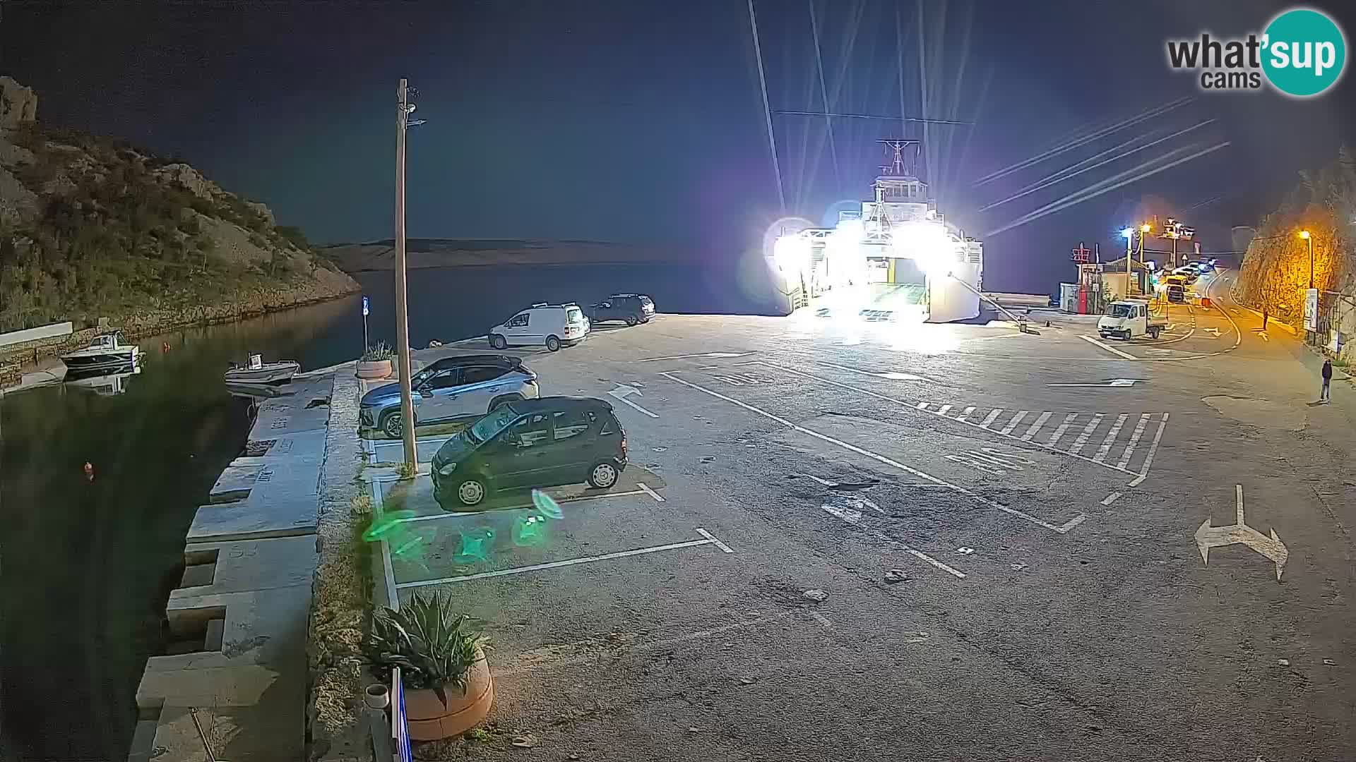 Webcam port de ferry de Prizna – vers l’île de Pag