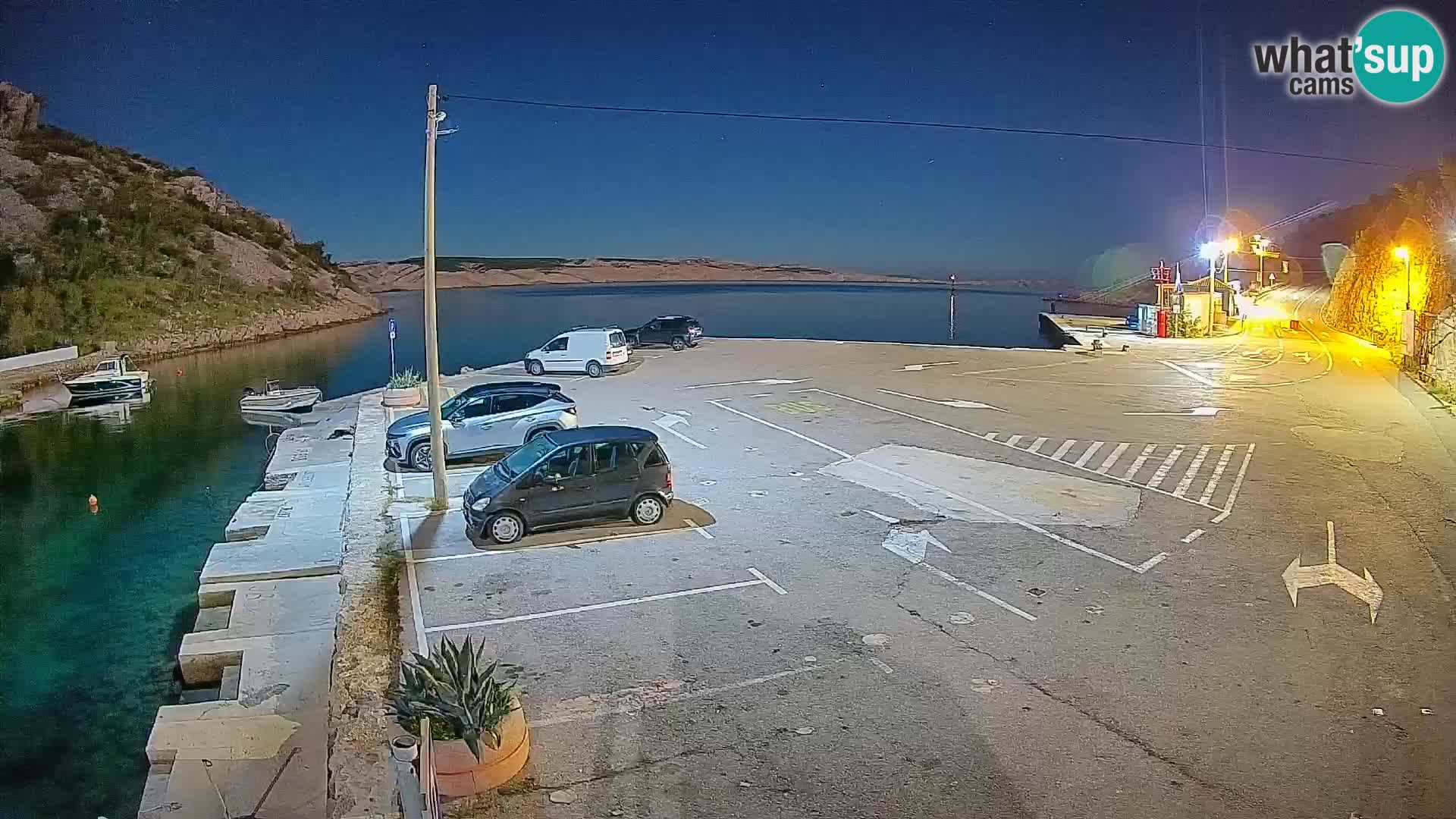 Webcam port de ferry de Prizna – vers l’île de Pag