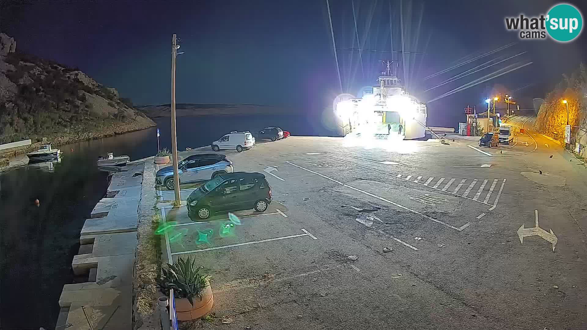 Webcam port de ferry de Prizna – vers l’île de Pag