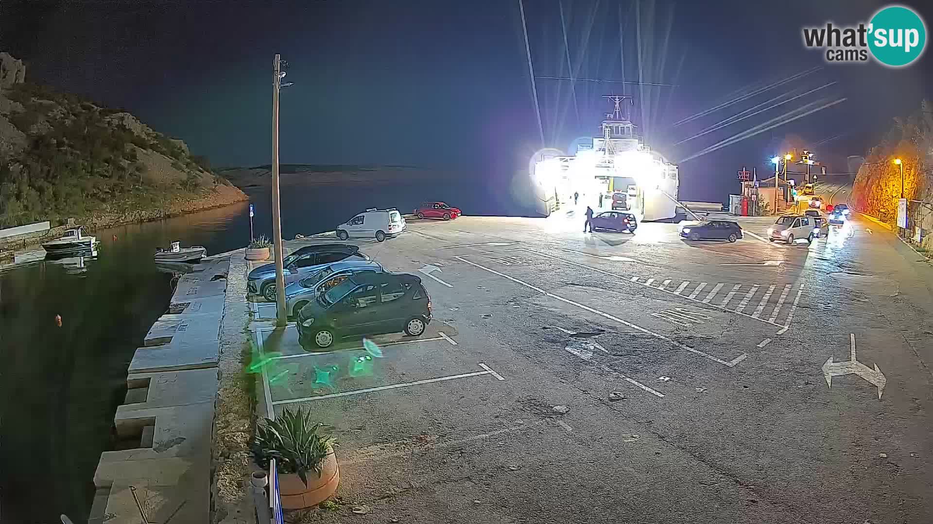 Webcam port de ferry de Prizna – vers l’île de Pag