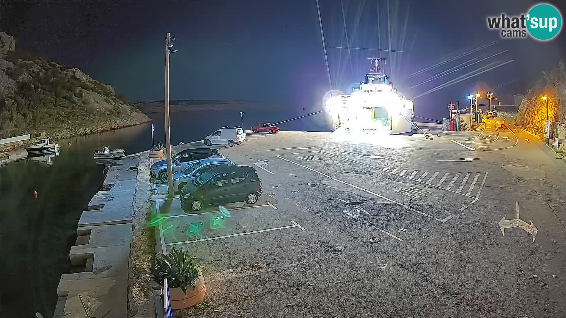 Webcam port de ferry de Prizna – vers l’île de Pag