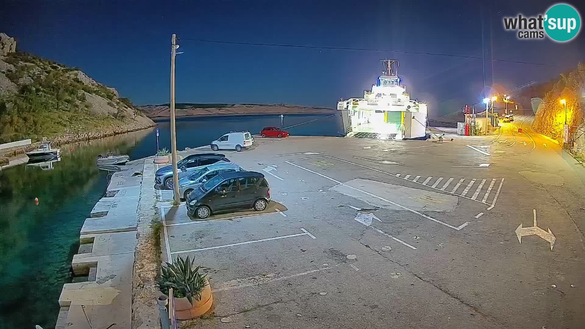 Webcam port de ferry de Prizna – vers l’île de Pag