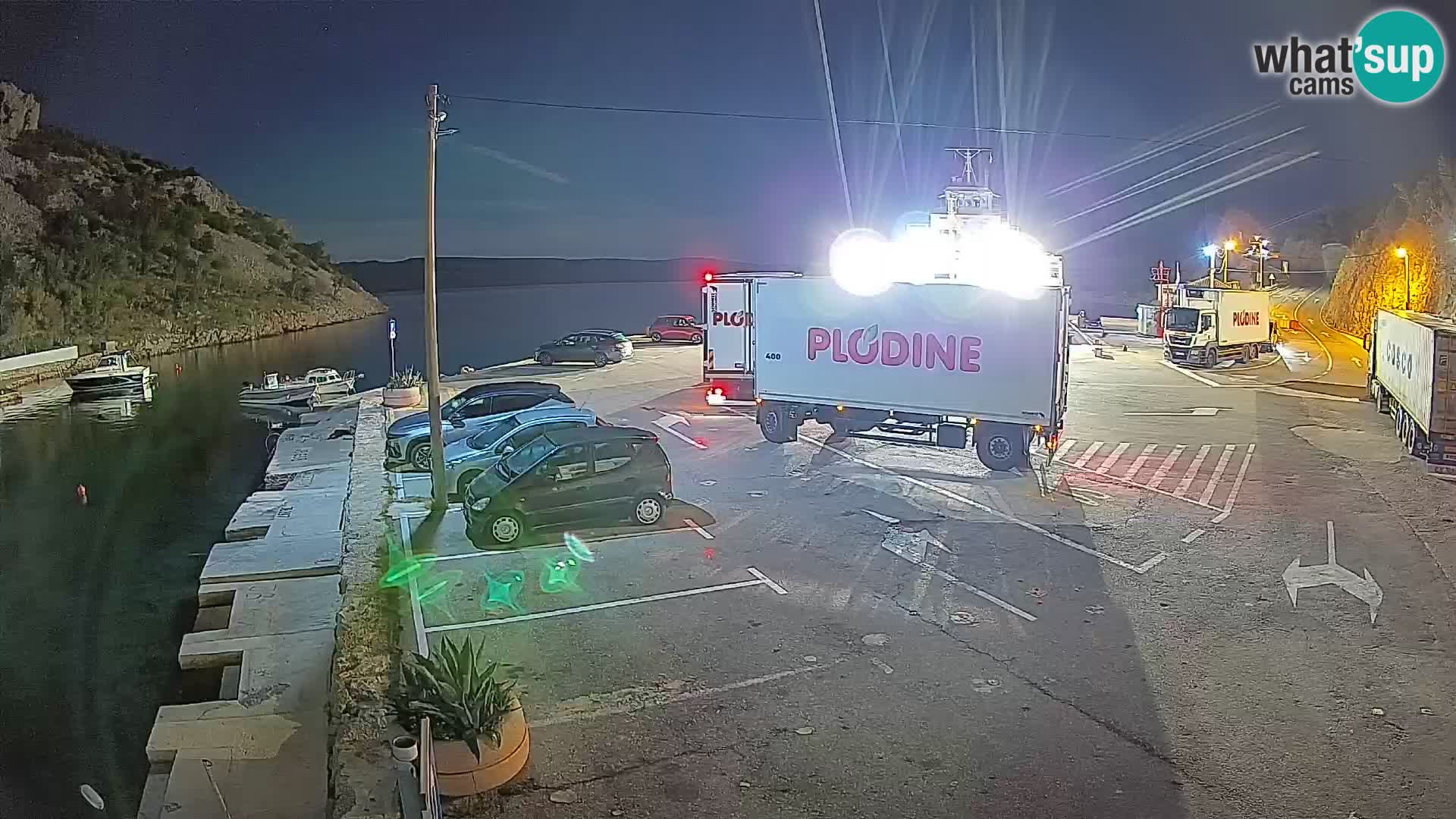 Webcam port de ferry de Prizna – vers l’île de Pag