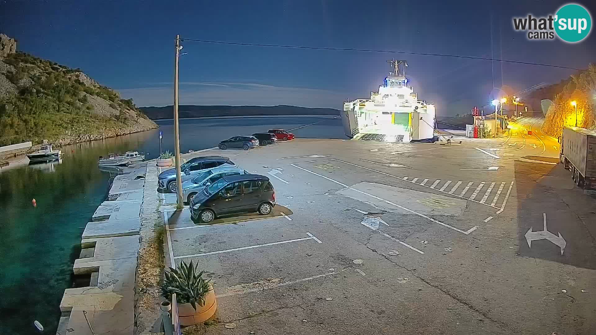 Webcam Fährhafen Prizna – zur Insel Pag