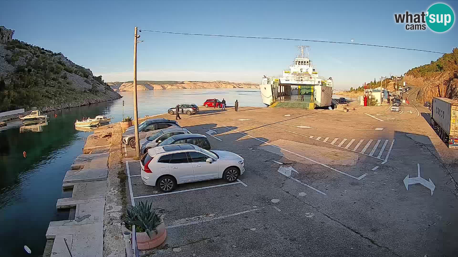 Webcam Fährhafen Prizna – zur Insel Pag