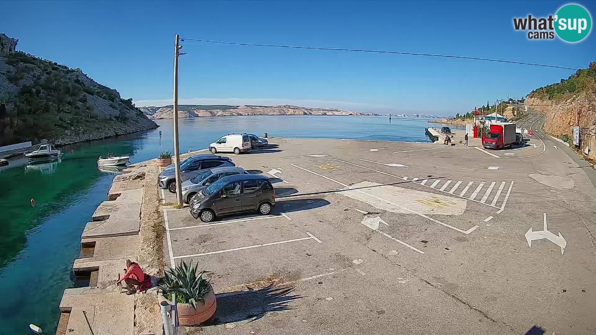 Webcam Prizna ferry port to Pag island