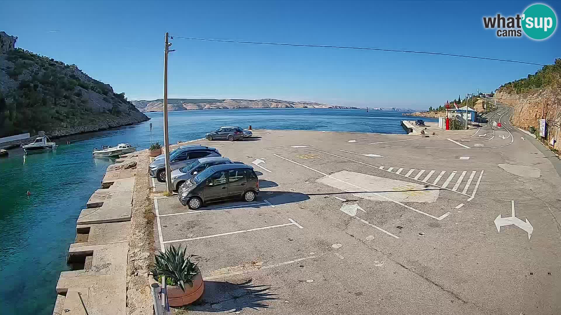 Webcam Prizna ferry port to Pag island