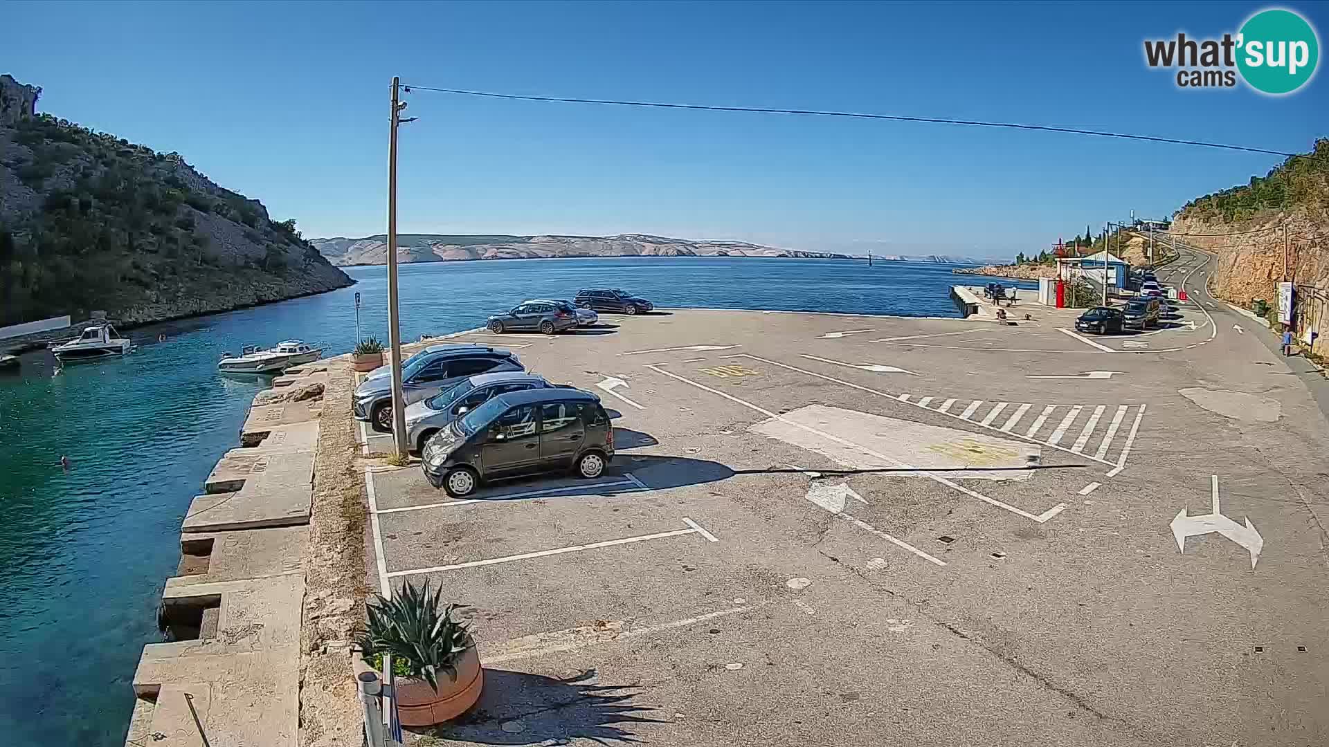 Webcam port de ferry de Prizna – vers l’île de Pag
