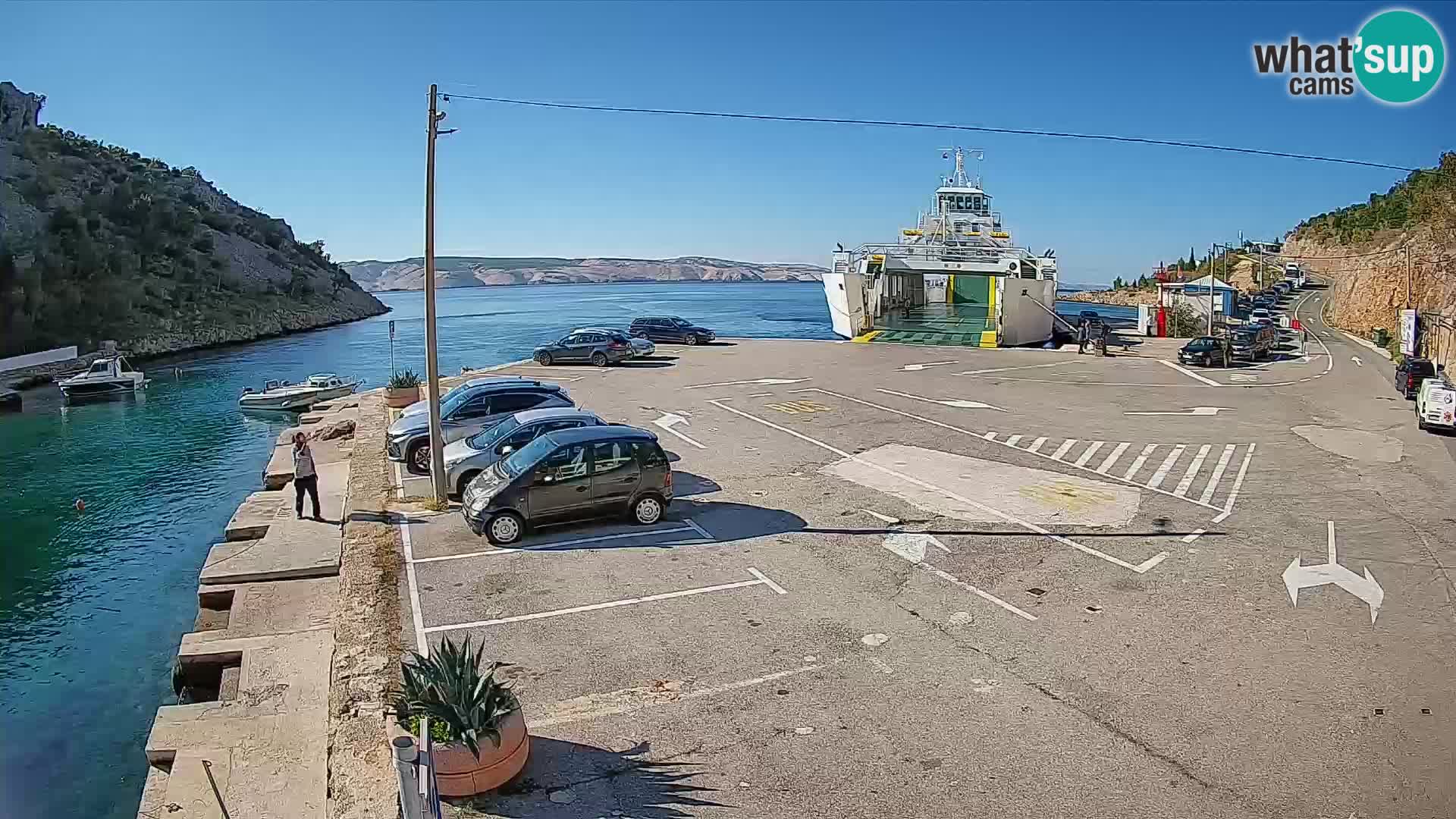 Webcam Prizna ferry port to Pag island