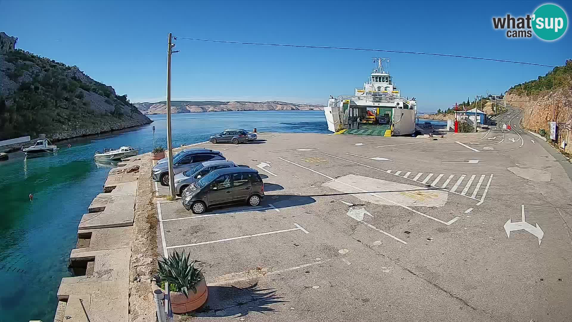 Webcam Fährhafen Prizna – zur Insel Pag