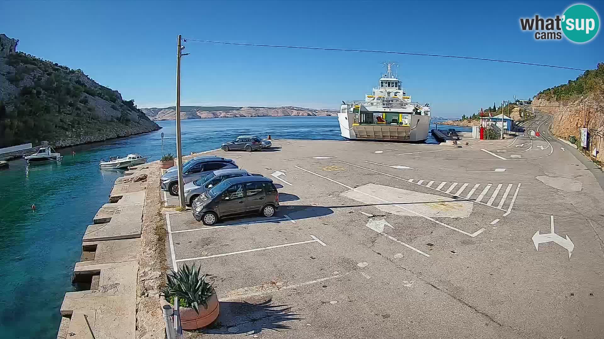 Webcam Fährhafen Prizna – zur Insel Pag