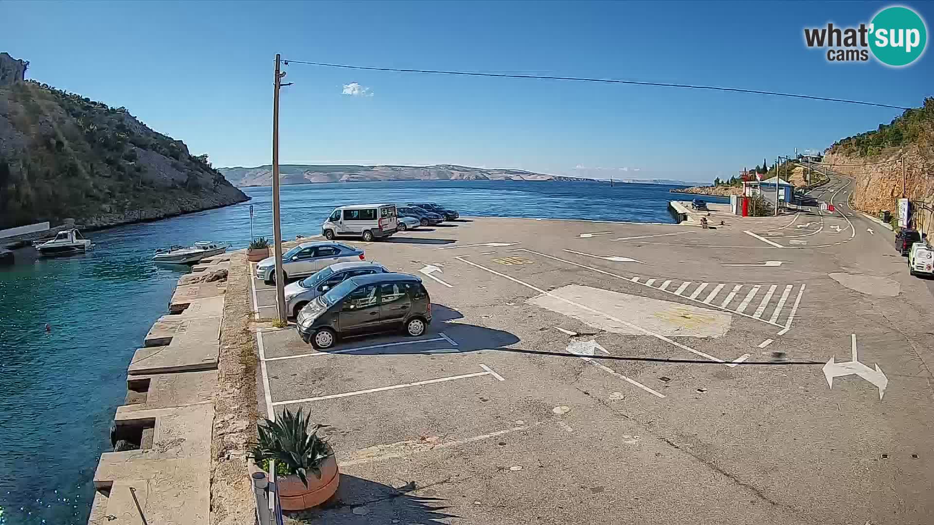 Webcam Prizna ferry port to Pag island