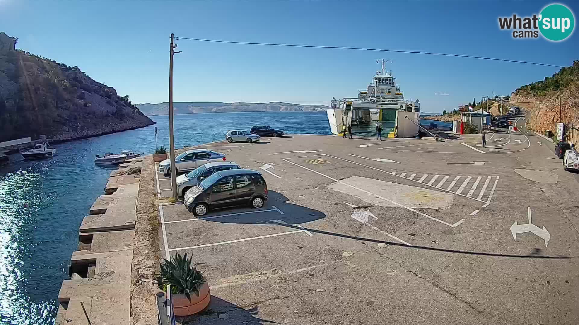 Webcam Fährhafen Prizna – zur Insel Pag