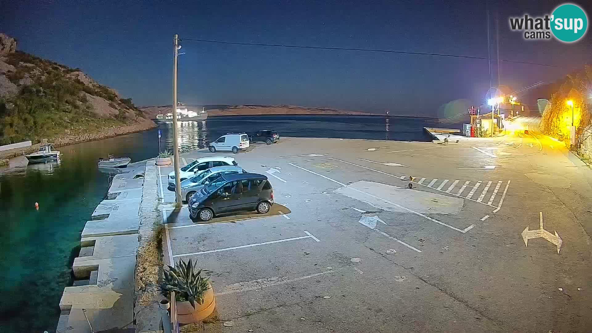 Webcam Prizna ferry port to Pag island
