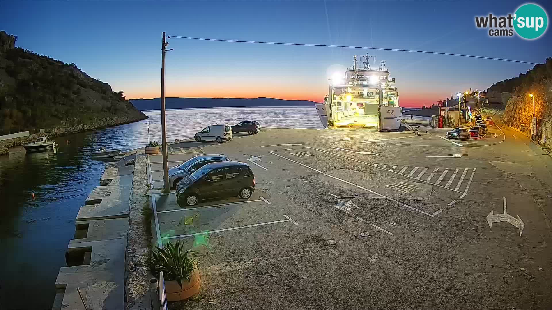 Webcam Fährhafen Prizna – zur Insel Pag