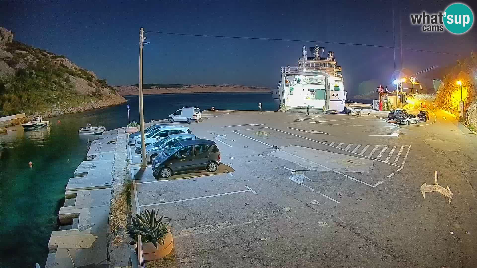 Webcam Fährhafen Prizna – zur Insel Pag