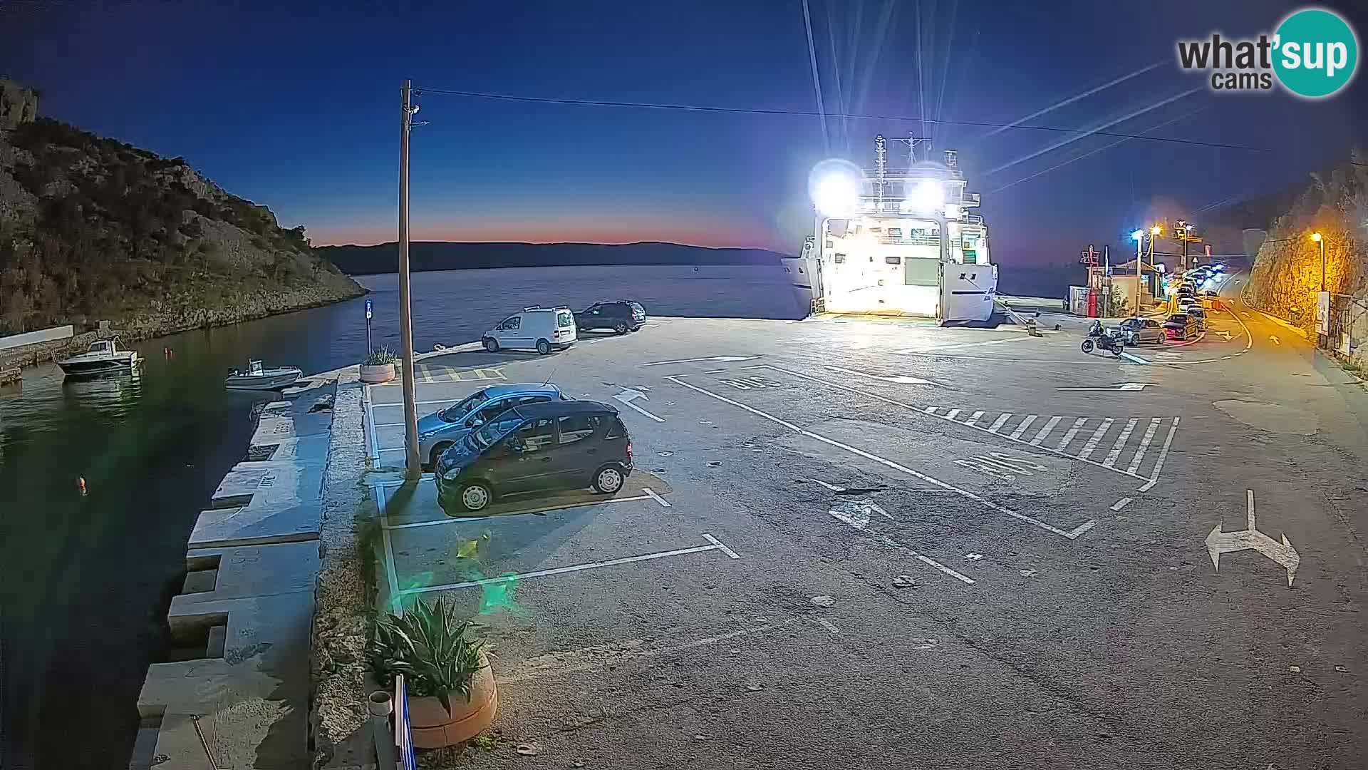 Webcam Prizna ferry port to Pag island