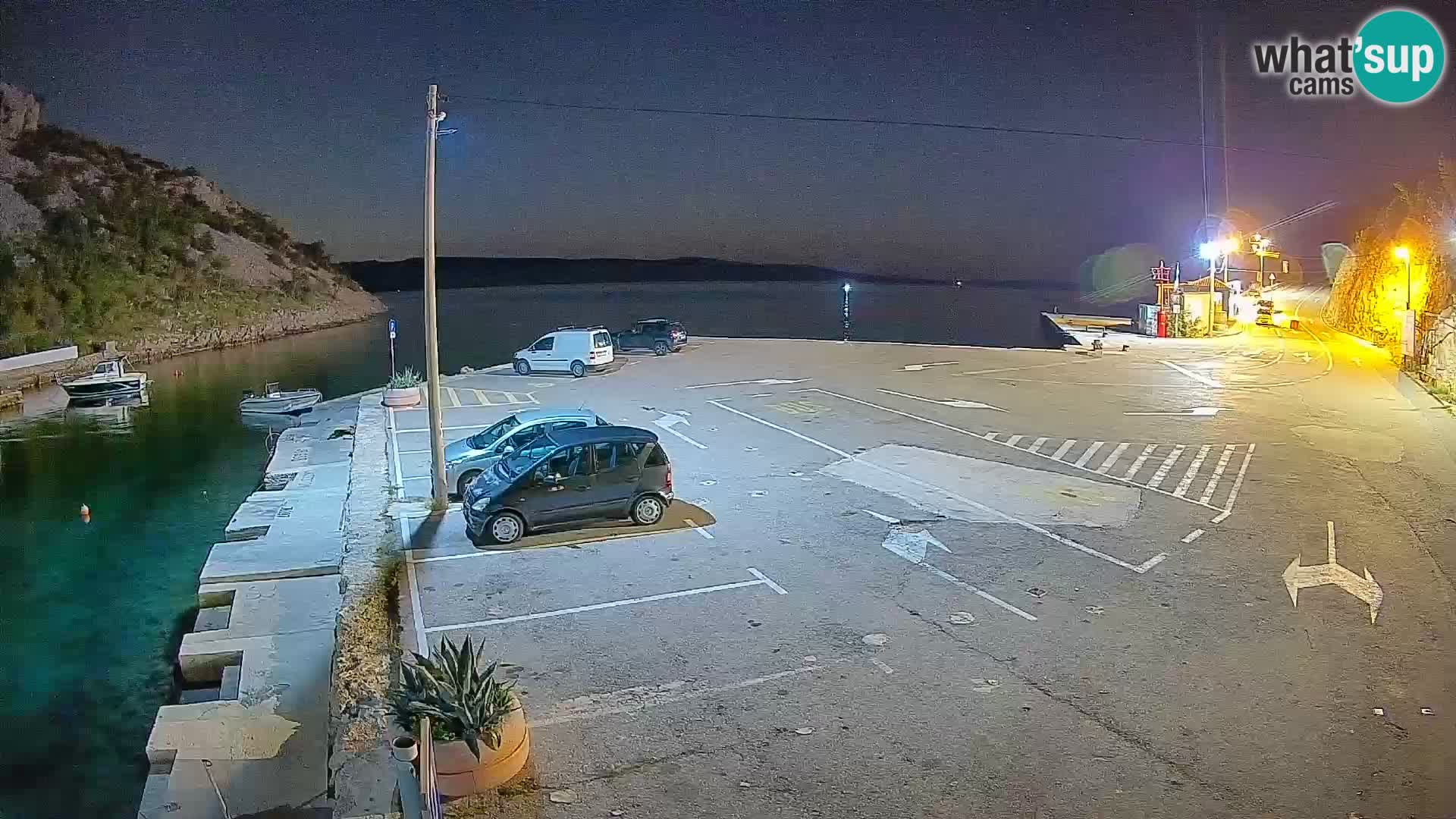 Webcam port de ferry de Prizna – vers l’île de Pag