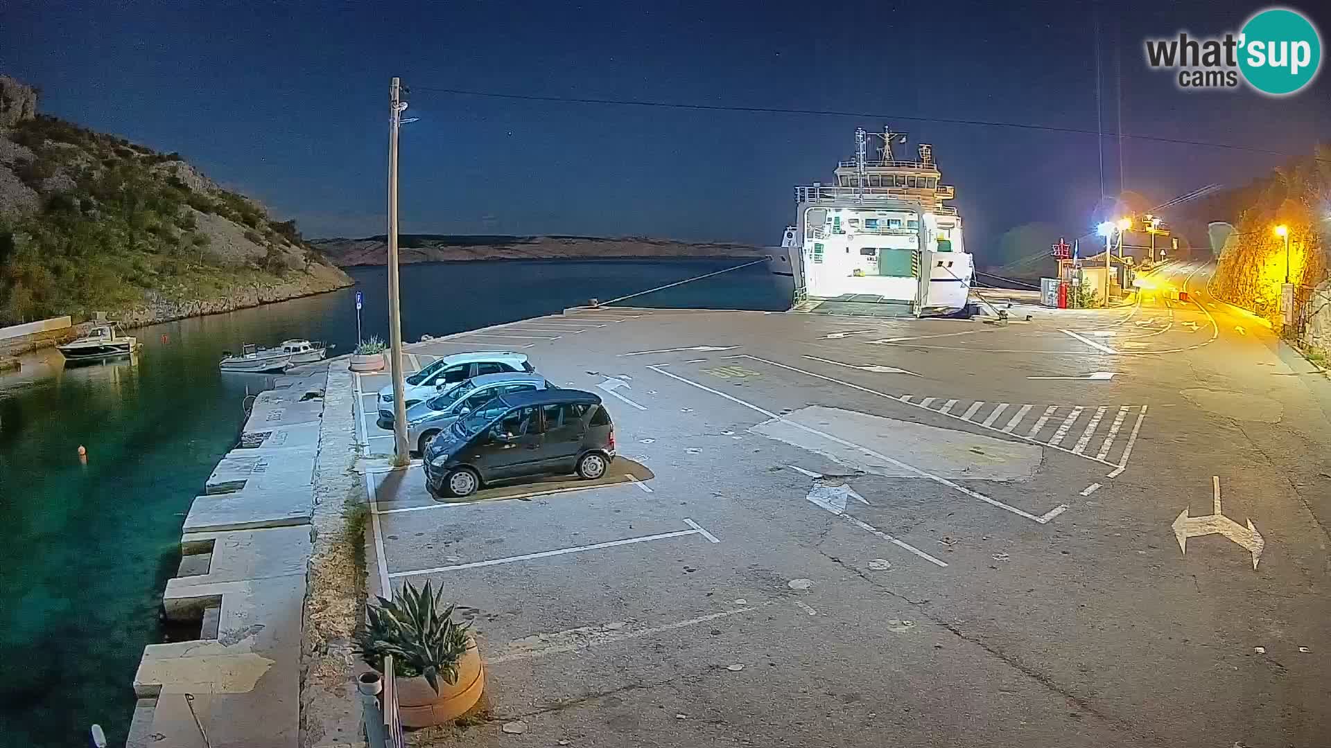 Webcam port de ferry de Prizna – vers l’île de Pag