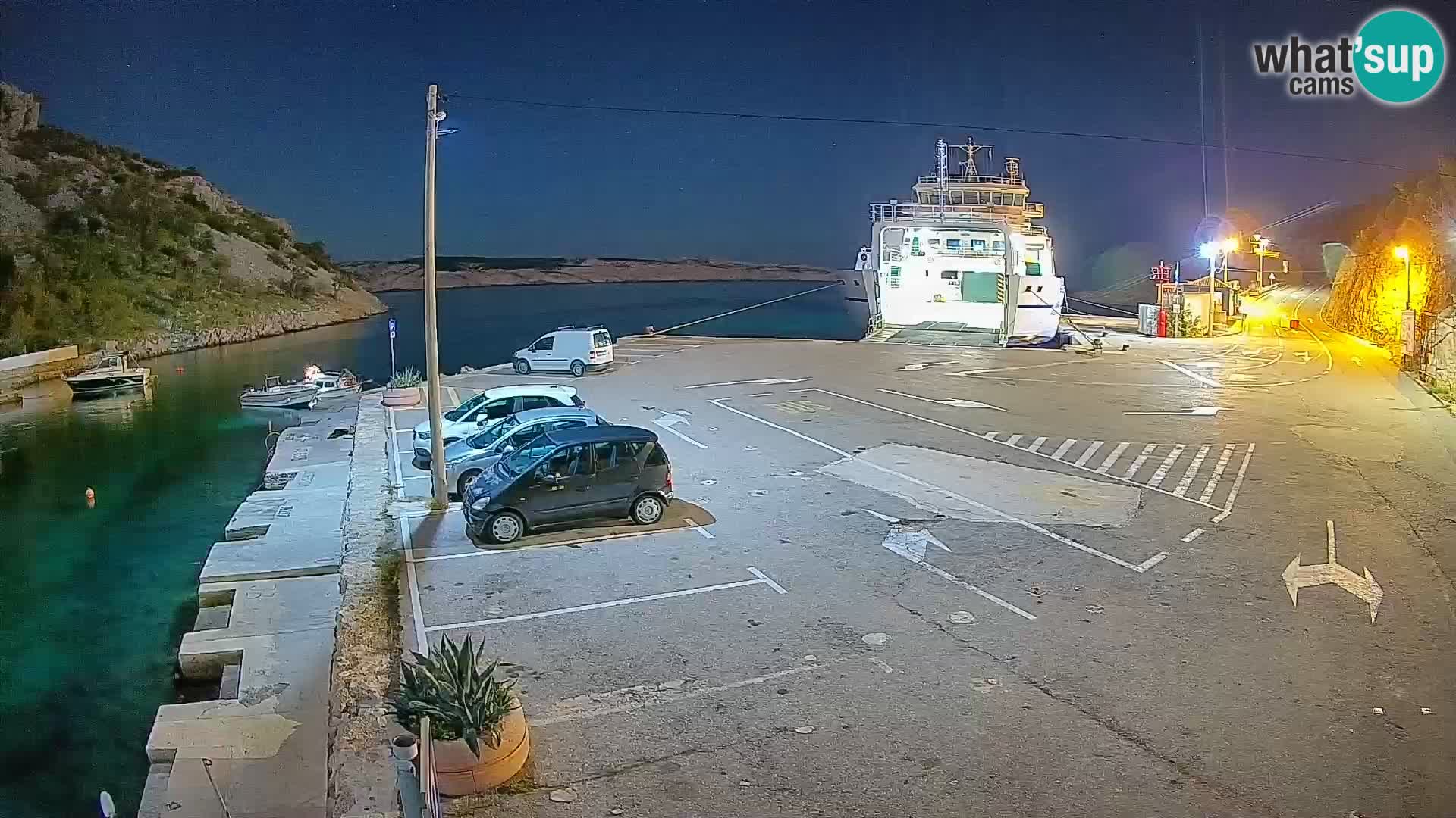 Webcam Fährhafen Prizna – zur Insel Pag