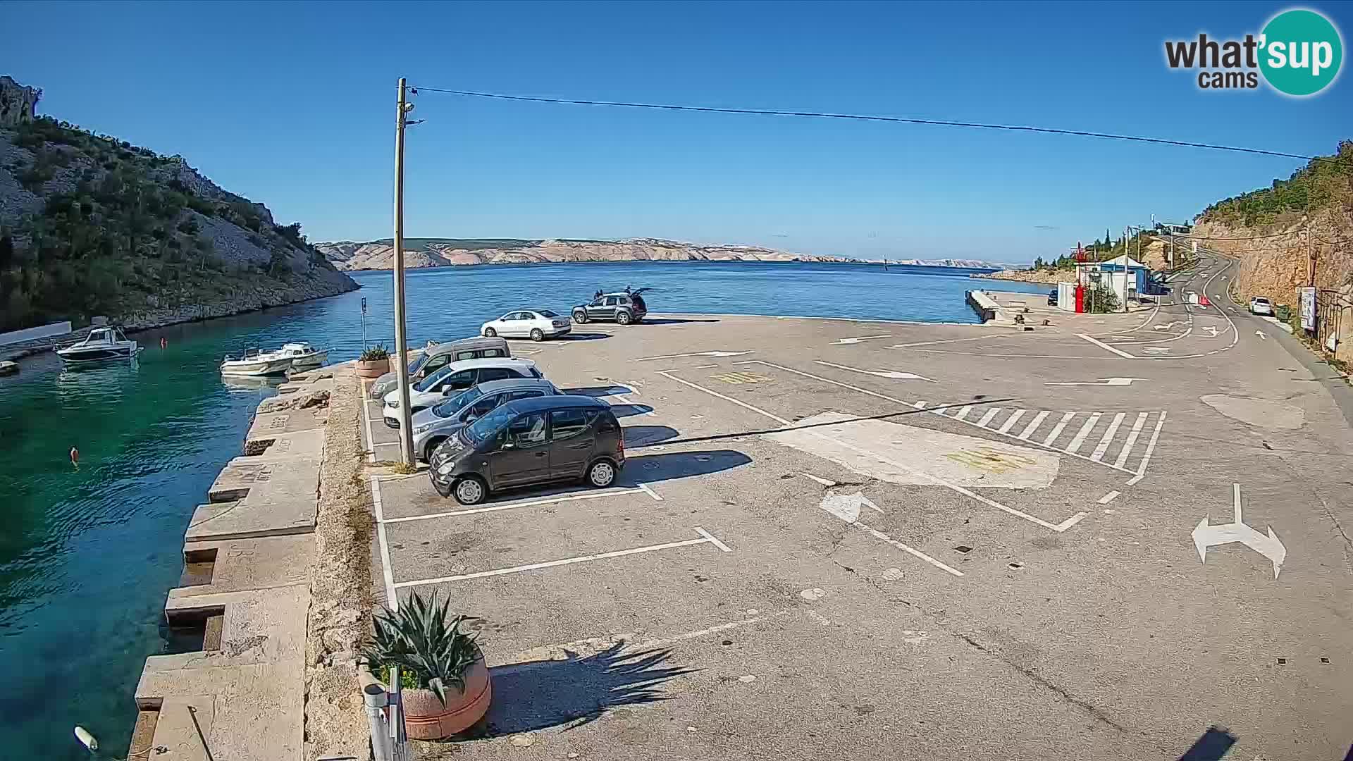 Webcam Prizna ferry port to Pag island