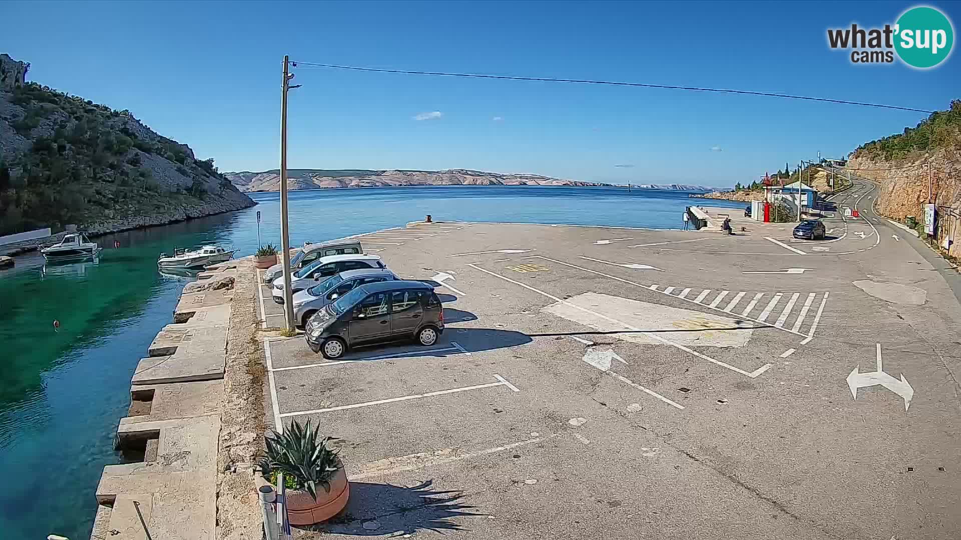 Webcam Fährhafen Prizna – zur Insel Pag