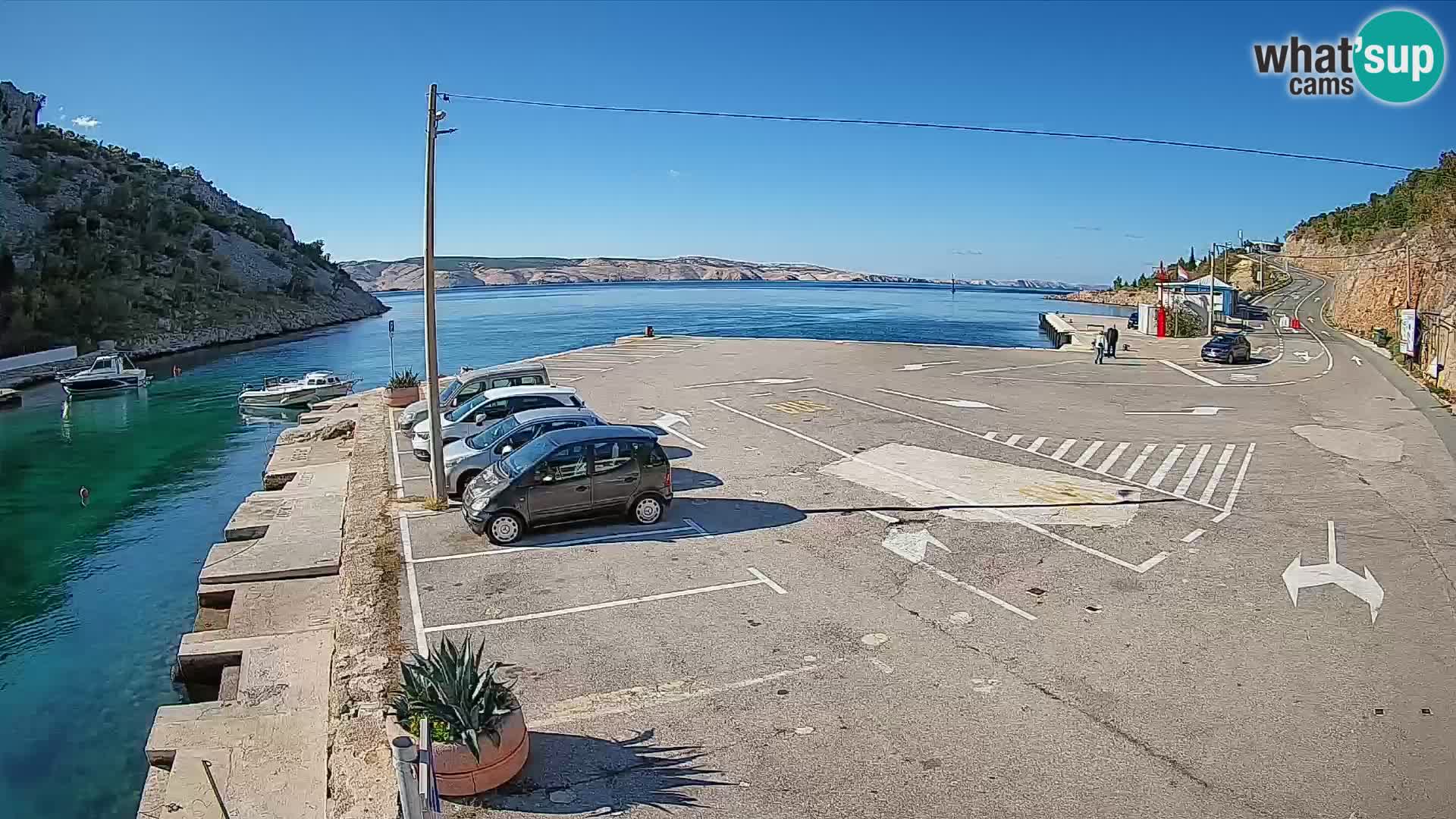Webcam Prizna ferry port to Pag island