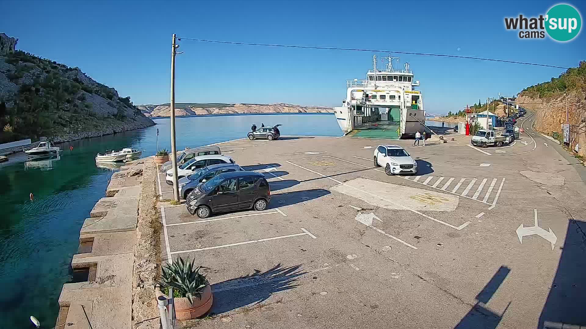 Webcam Fährhafen Prizna – zur Insel Pag