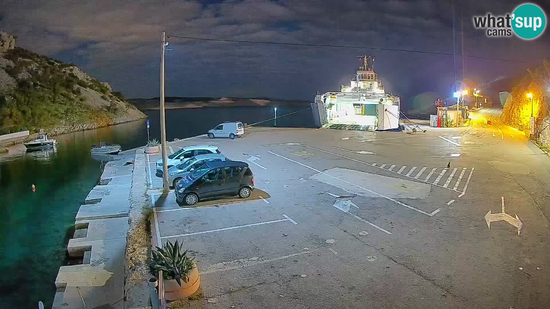 Webcam port de ferry de Prizna – vers l’île de Pag