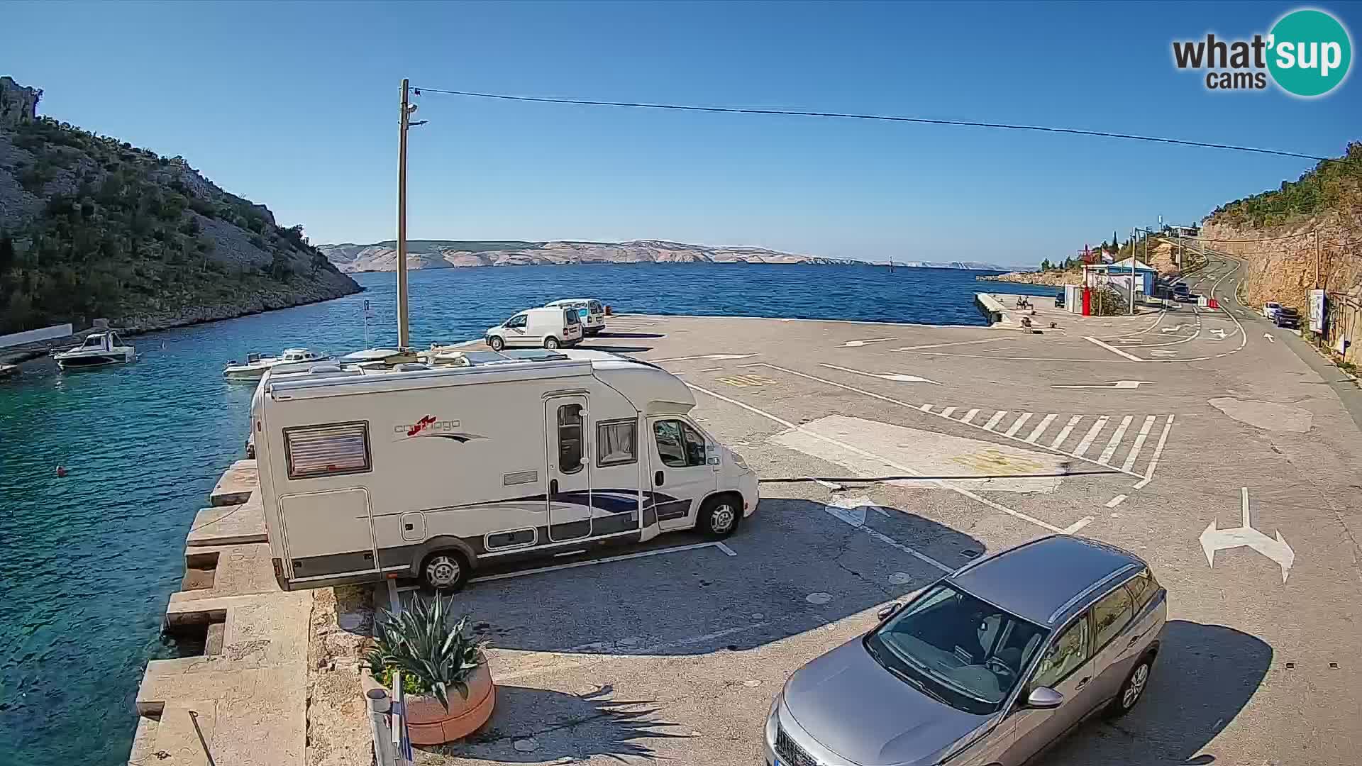 Webcam Prizna ferry port to Pag island