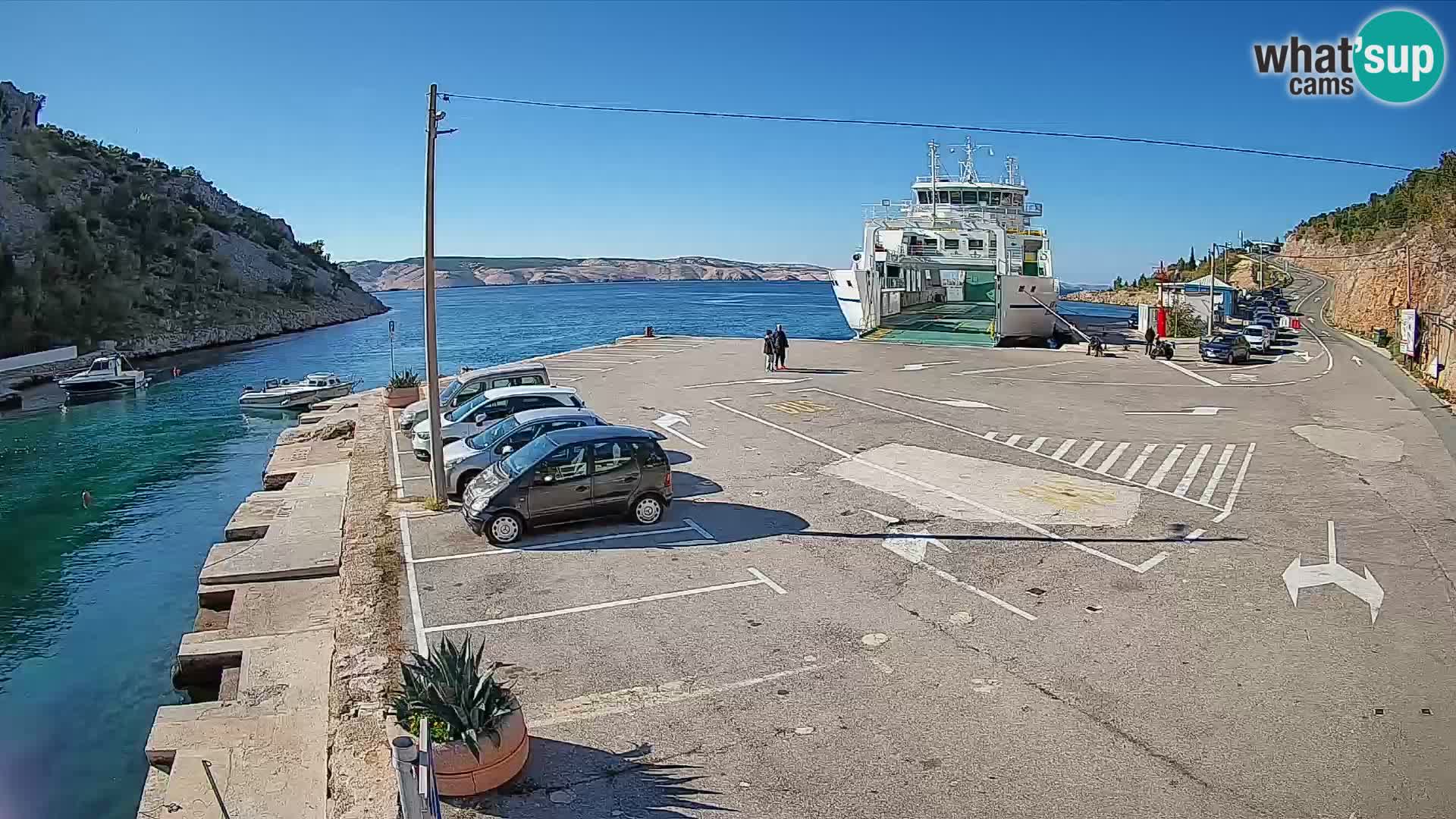 Webcam Fährhafen Prizna – zur Insel Pag