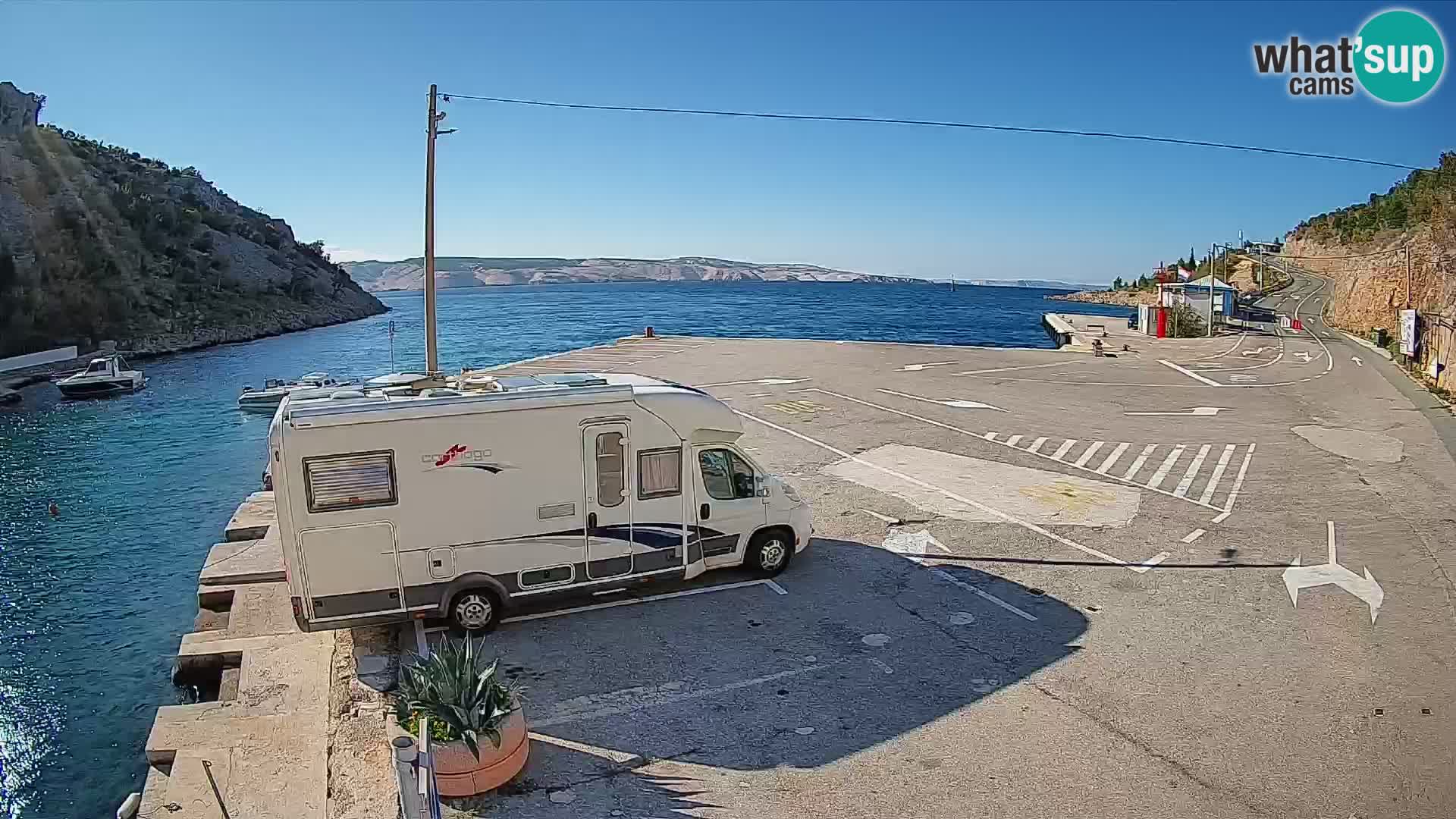 Webcam Fährhafen Prizna – zur Insel Pag