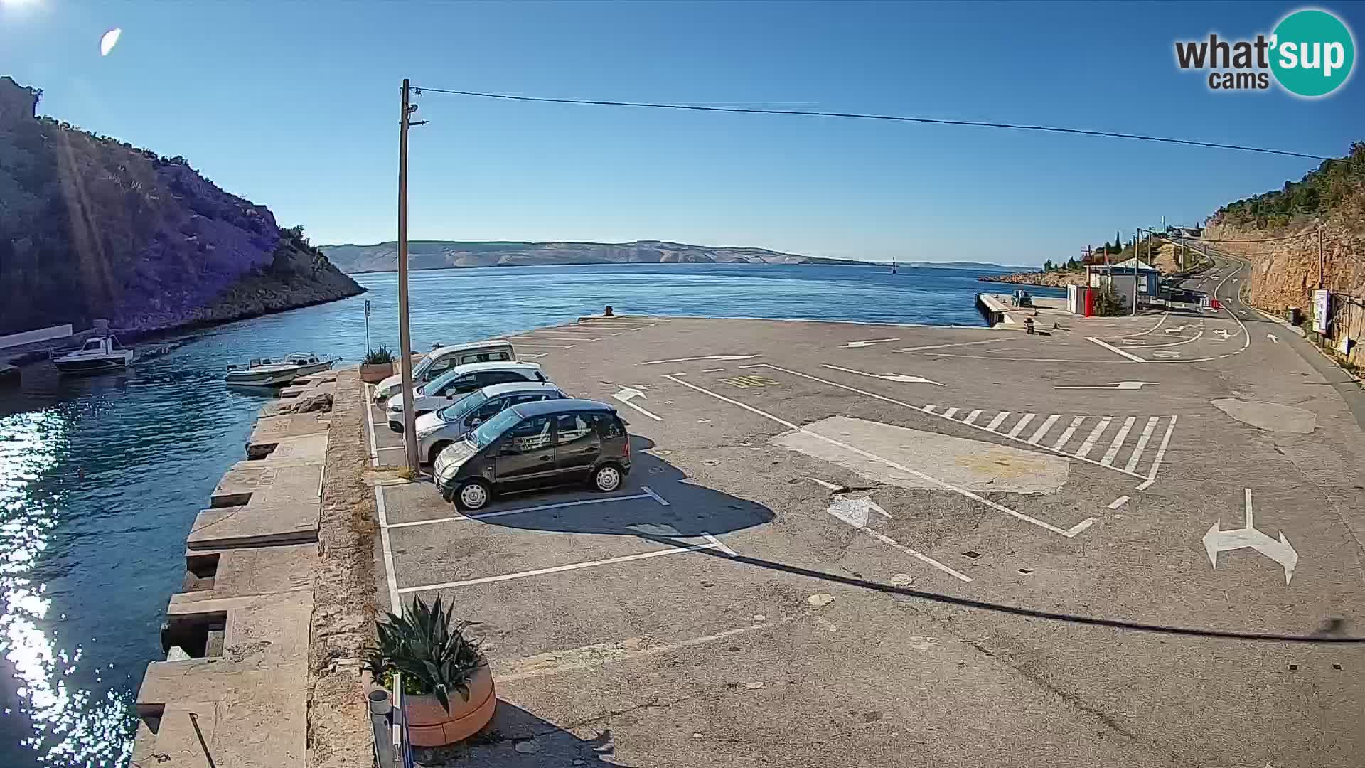 Webcam Prizna ferry port to Pag island