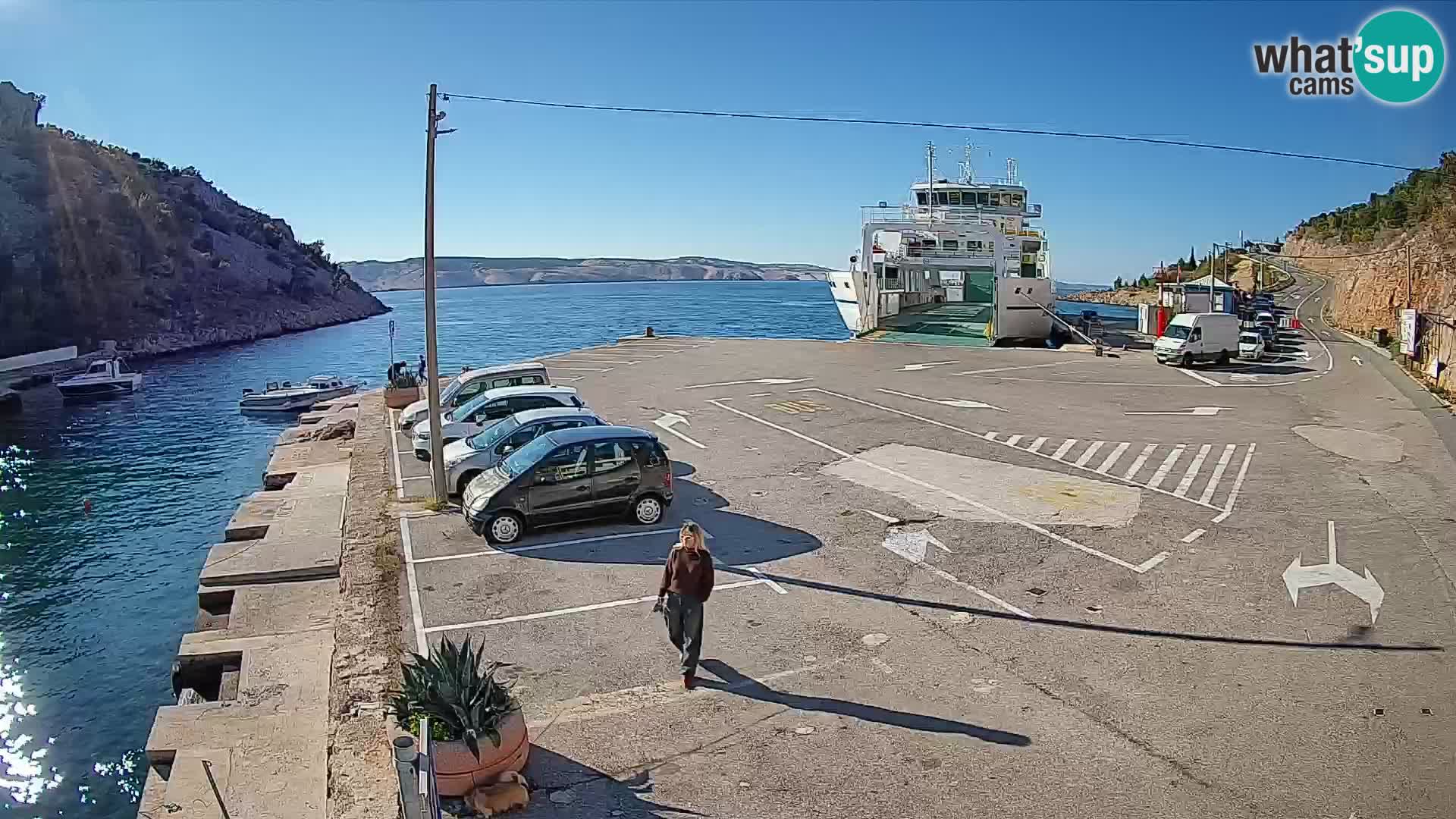 Webcam Fährhafen Prizna – zur Insel Pag