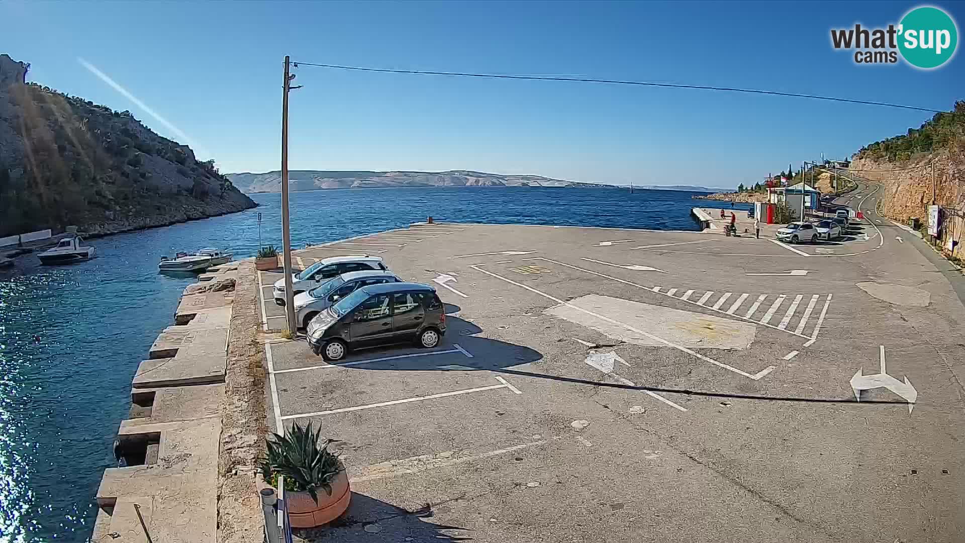 Webcam port de ferry de Prizna – vers l’île de Pag