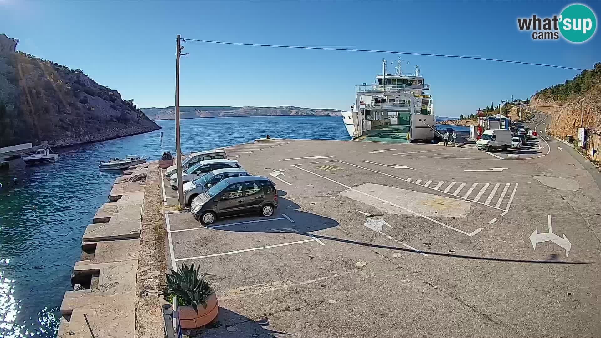 Webcam Prizna ferry port to Pag island