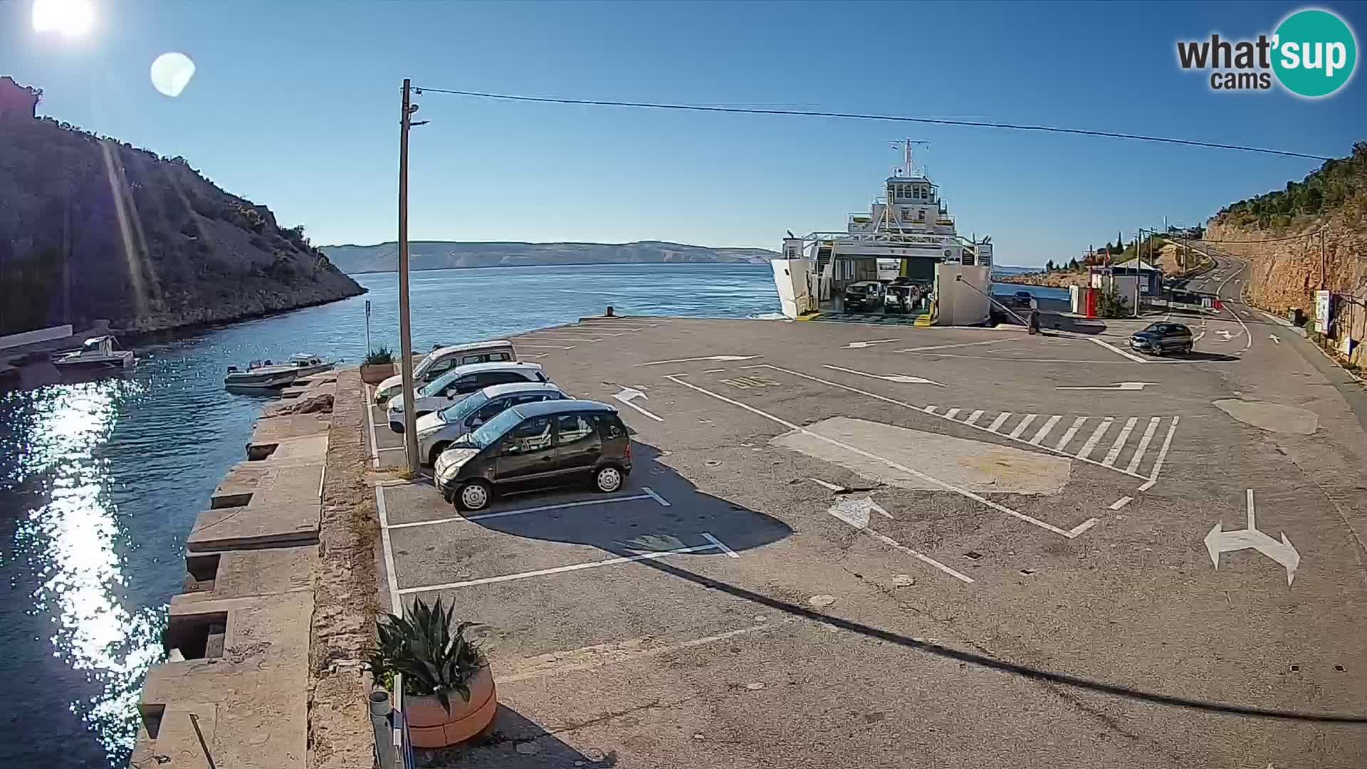 Webcam port de ferry de Prizna – vers l’île de Pag
