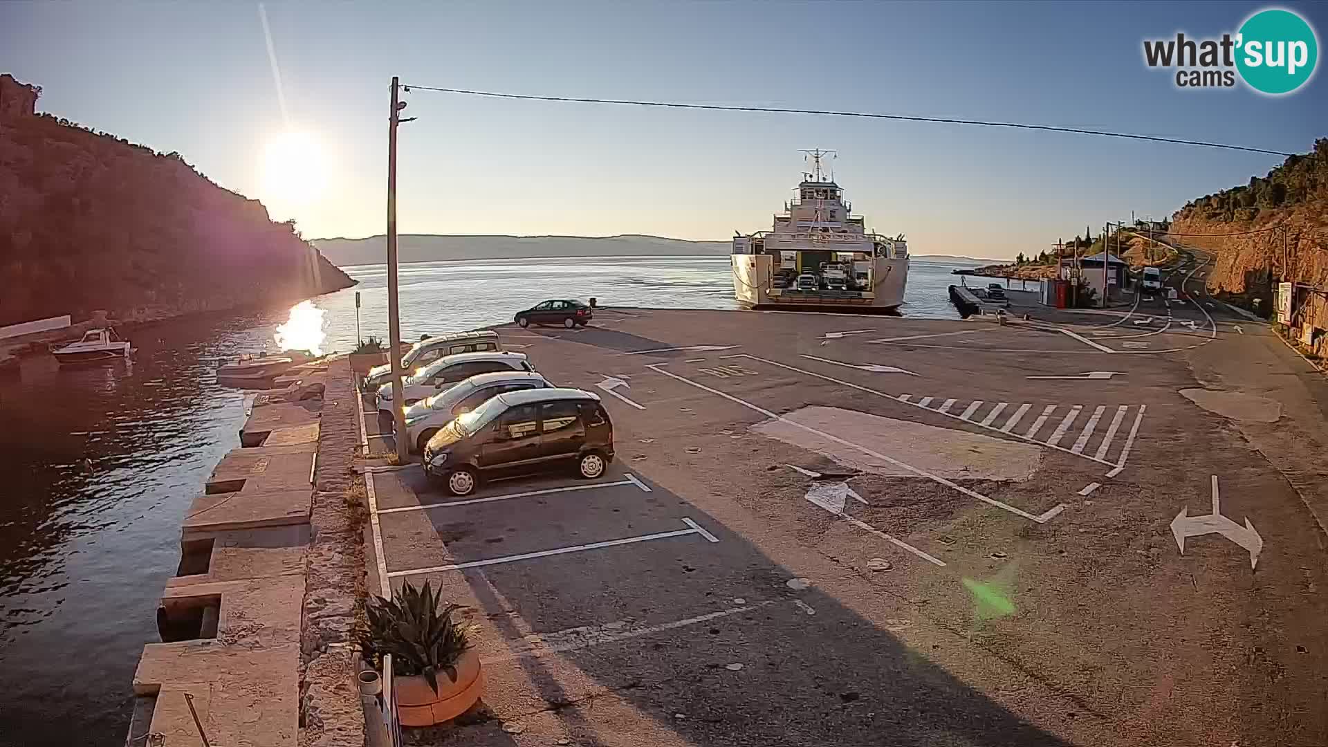 Webcam Fährhafen Prizna – zur Insel Pag