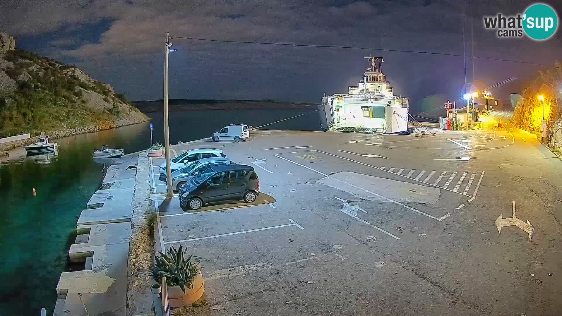 Webcam Prizna ferry port to Pag island