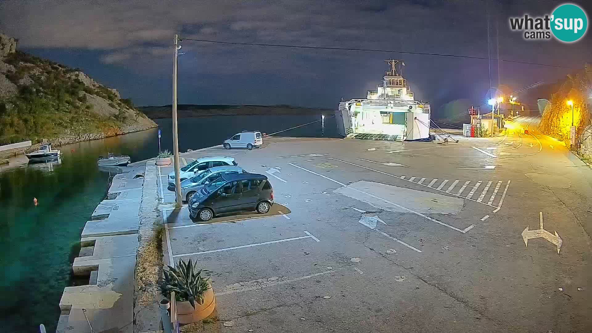 Webcam Prizna ferry port to Pag island
