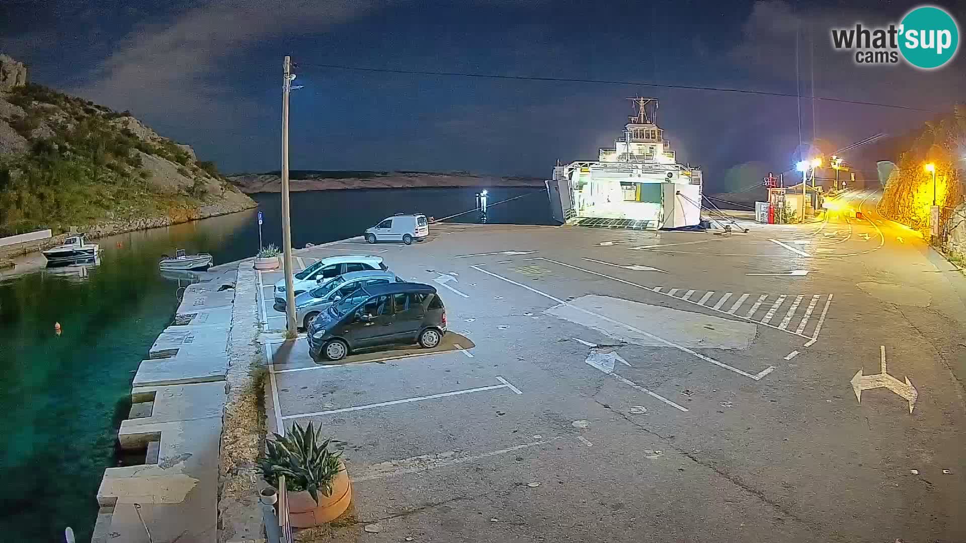 Webcam Prizna ferry port to Pag island
