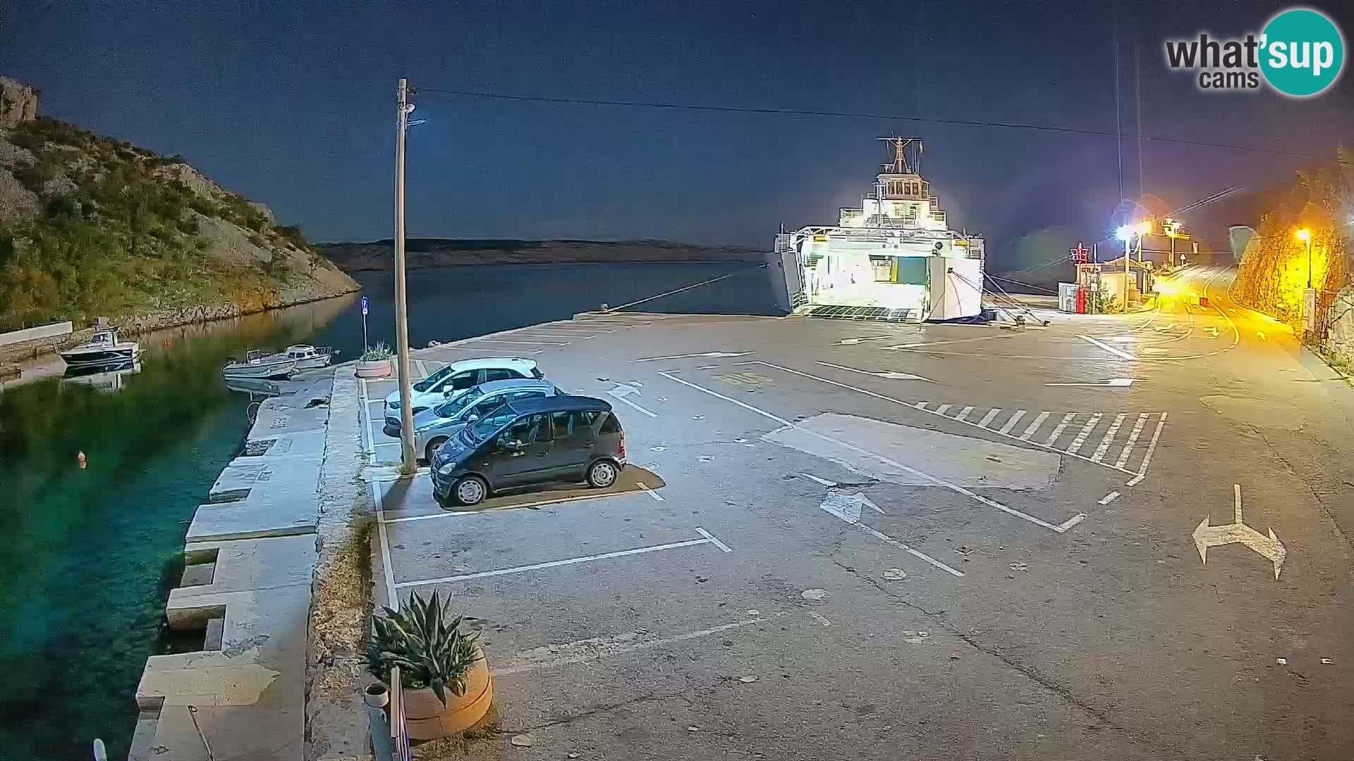 Webcam Fährhafen Prizna – zur Insel Pag