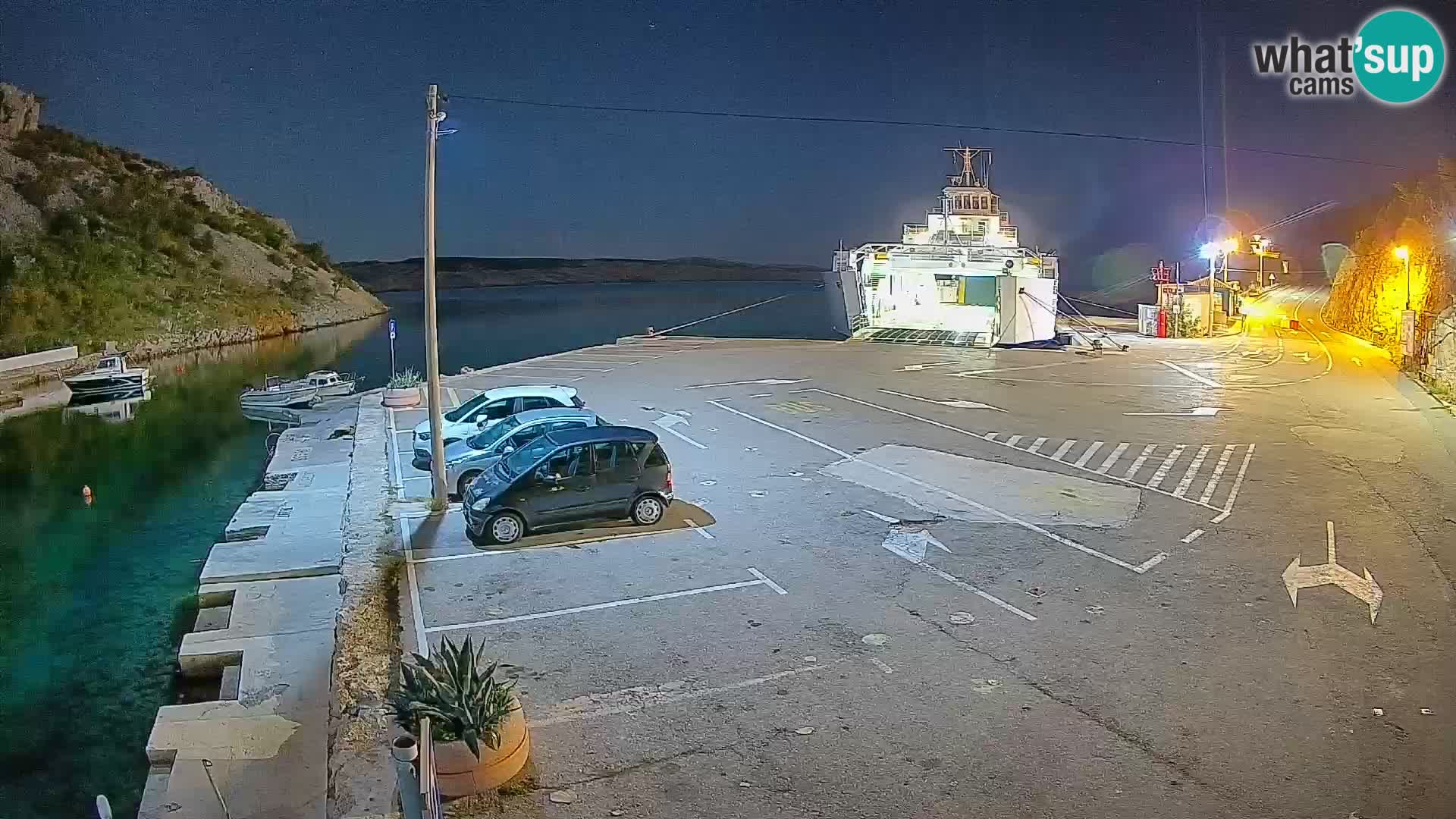 Webcam Prizna ferry port to Pag island