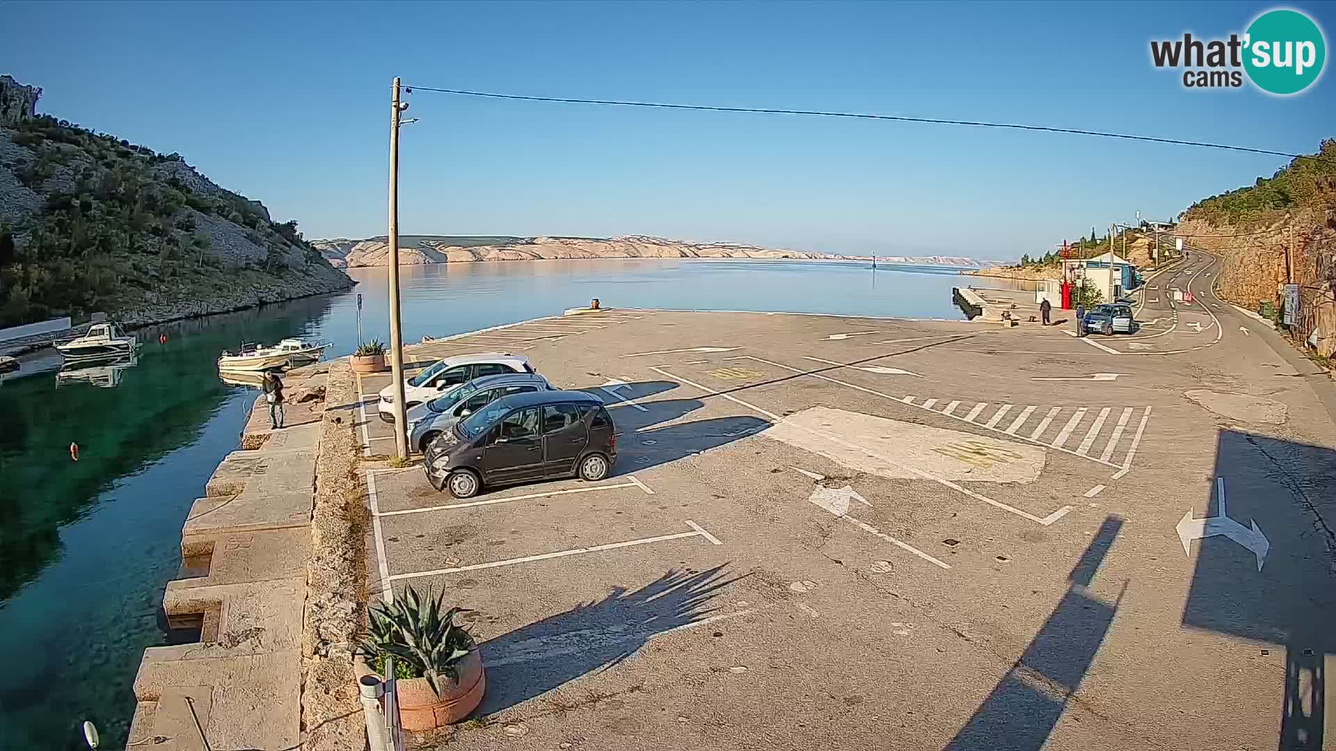 Webcam port de ferry de Prizna – vers l’île de Pag