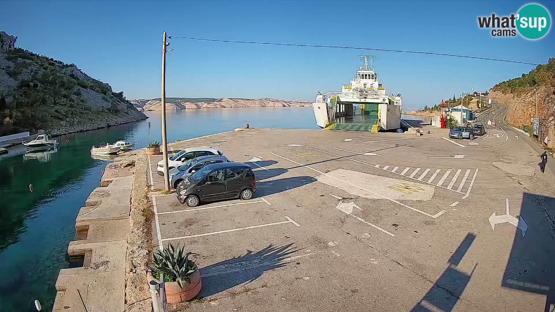 Webcam Fährhafen Prizna – zur Insel Pag
